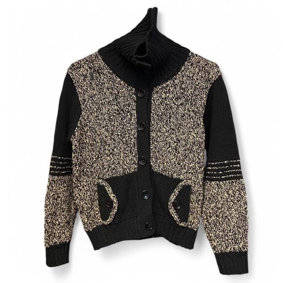 Fia Italia Black and cream knit cardigan size S - Picture 3 of 8